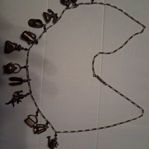 Charming Bronze Necklace with Tea Time Charms